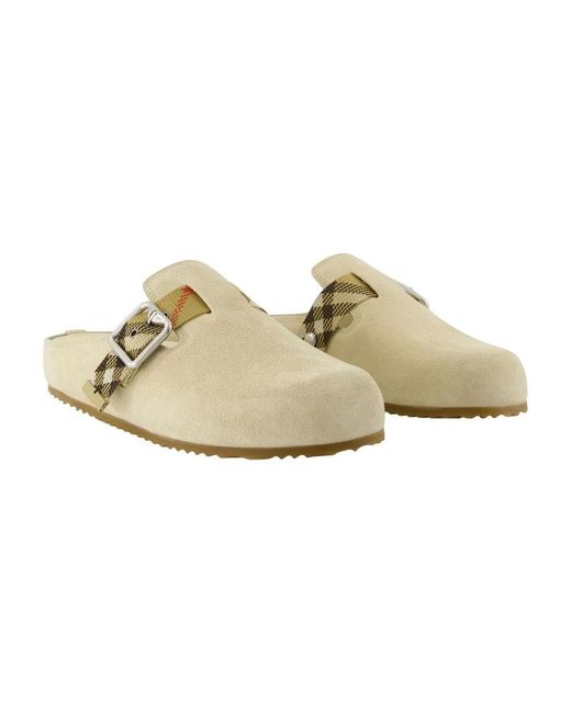 Burberry White Mules