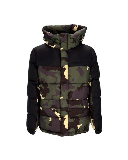 Propaganda Jassen ,Veelkleurig ,Polyester Camo Puffer Down Jas Rits Capuchon in het Black voor heren