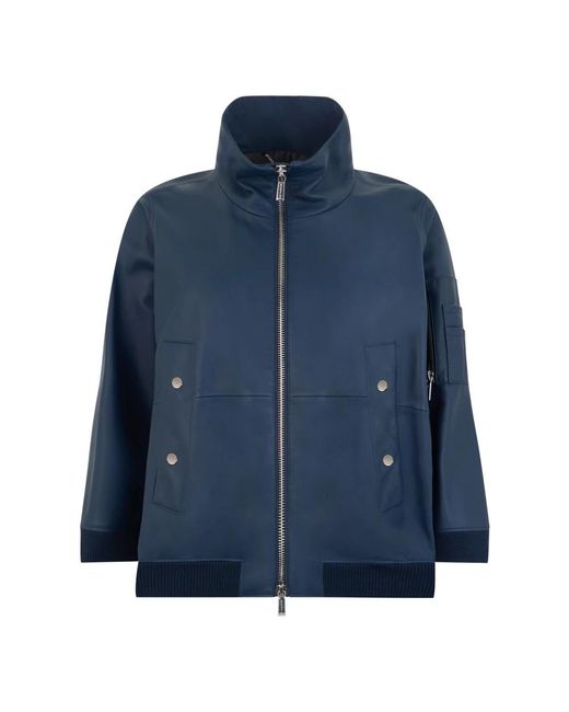 Moorer Blue Leather Jackets