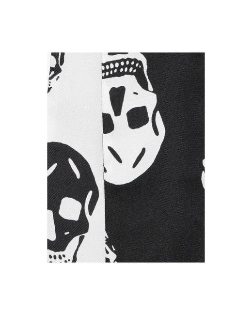 McQueen Black Silky Scarves