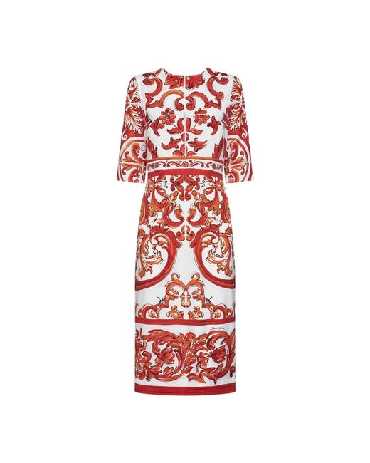 Dolce & Gabbana Red Midi Dresses