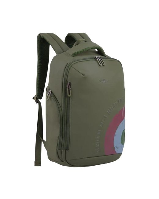 Aeronautica Militare Green Backpacks for men