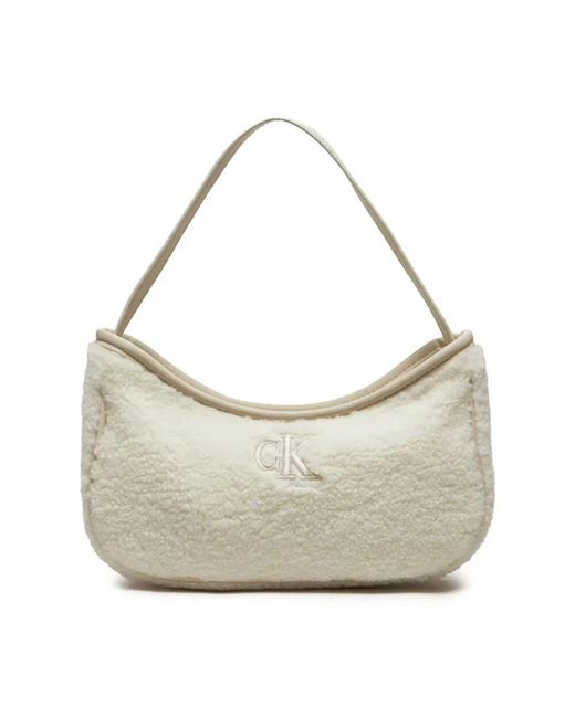 Calvin Klein Gray Kompakte chic kunstpelz verschluss tasche