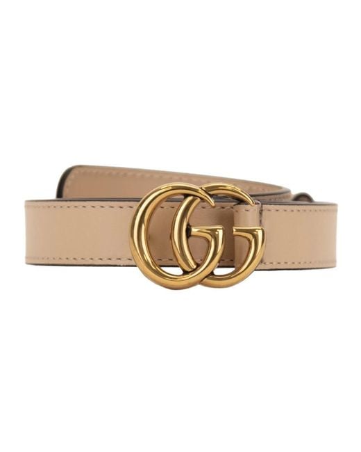 Gucci Natural Gg Plaque Gürtel
