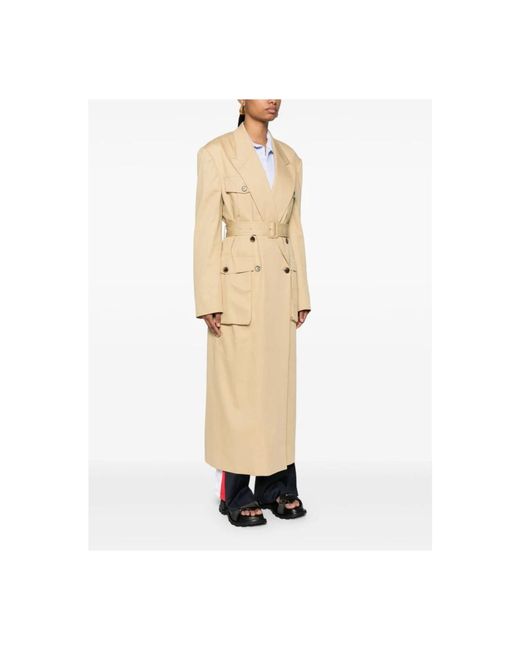 Dries Van Noten Natural Double-Breasted Coats
