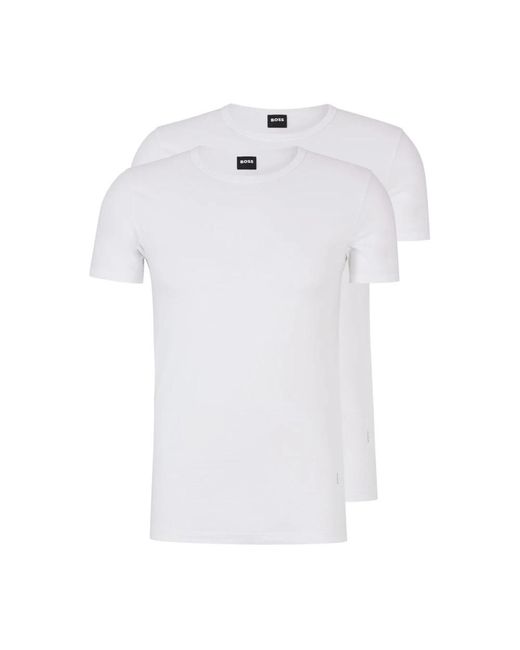 Camisetas de algodón modernas 2-pack Boss de color White