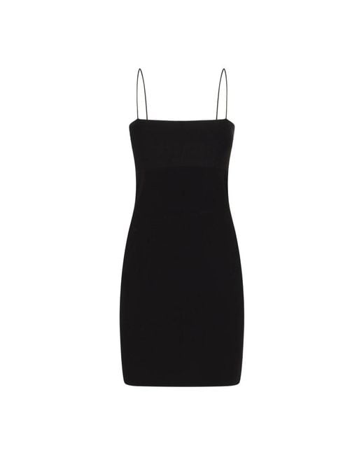 Alexander Wang Zwarte Logo Jacquard Mini Slip Jurk in het Black