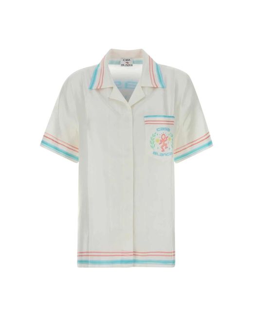 Casablanca Blue Short Sleeve Shirts for men