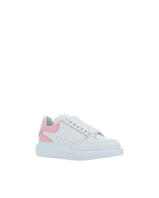 Alexander McQueen White Leder-sneakers mit plateausohle
