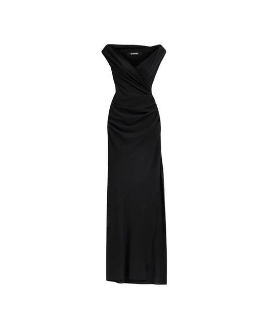 Jacquemus Black Schwarzes Langes Kleid Rita Stil