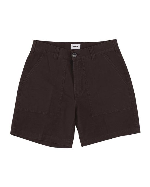 Obey Black Casual Shorts for men