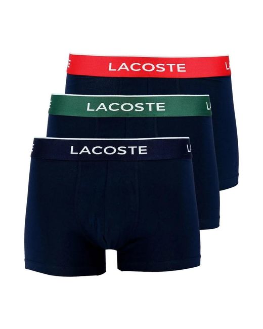 Lacoste Ondergoed ,Blauw ,Katoen Tripack Boxers Katoen Stretch in het Blue voor heren
