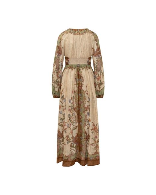 Zimmermann Indra Waisted Maxi Jurk in het Natural