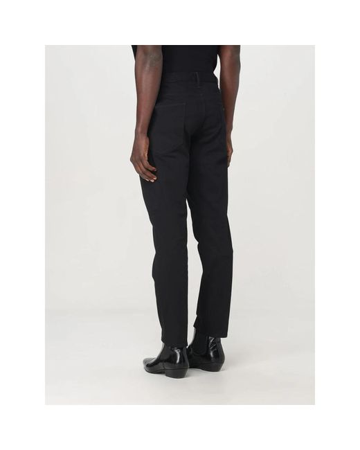 Emporio Armani Black Straight Trousers for men
