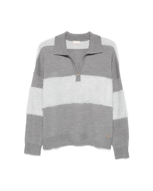 Liu Jo V-Neck Knitwear in het Gray