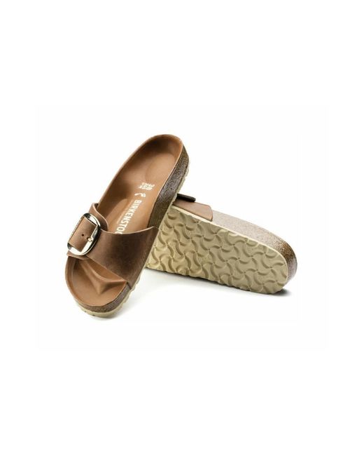 Birkenstock Brown Madrid Big Buckle Fl Cognac Hex Cognac