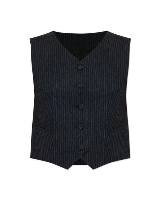 AllSaints Jassen ,Zwart ,Leer Vest Aleida in het Black