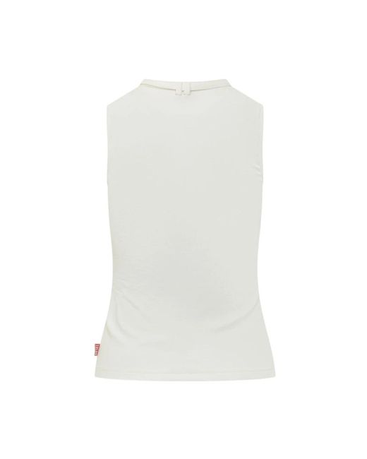 DIESEL White Sleeveless Tops