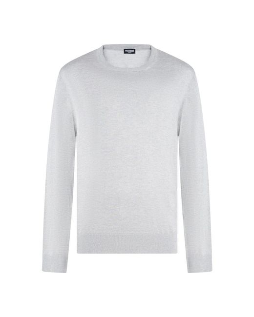Franzese Collection White Round-Neck Knitwear for men