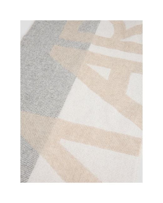 Marc Cain White Logo Print Wollmischung Schal
