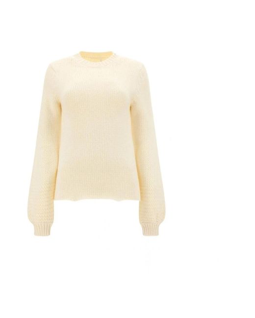 Chloé Natural Round-Neck Knitwear