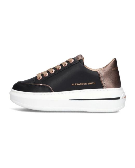 Alexander Smith Black Schwarze Lancaster Low-Top Sneakers
