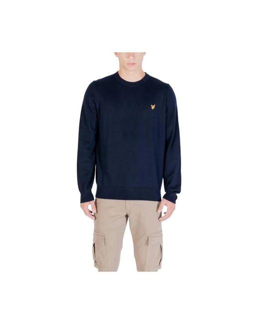 Lyle & Scott Blue Round-Neck Knitwear for men