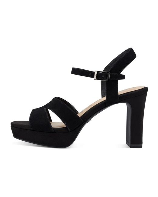 Tamaris Black High Heel Sandals