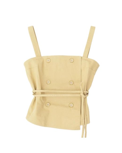 Officine Generale Yellow Sleeveless Tops
