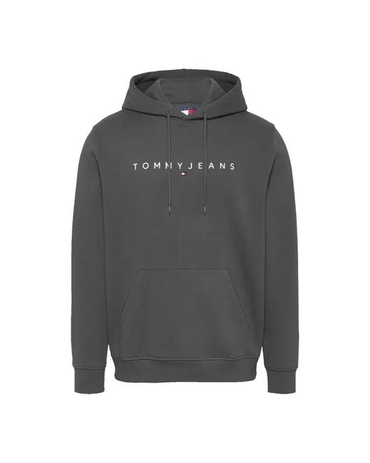 Tommy Hilfiger Logo baumwoll kapuzenpullover in Gray für Herren