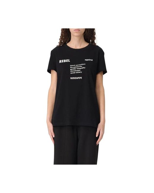 Patrizia Pepe Black Slogan T-Shirt Art. 8M1684J265