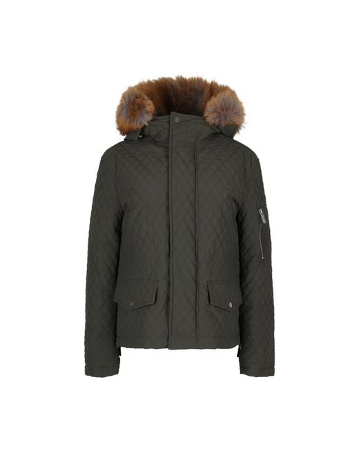 Burberry Jassen ,Groen ,Katoen Gewatteerde Jas Met Faux Fur Capuchon in het Green