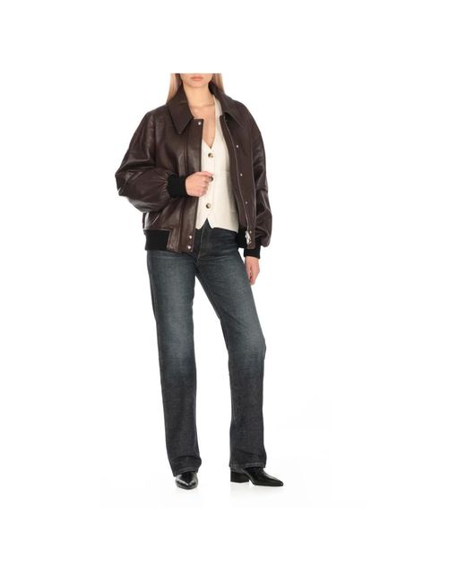 Khaite Leather Jassen in het Gray