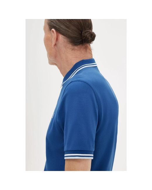 Fred Perry Blau gestreiftes polo-shirt in Blue für Herren