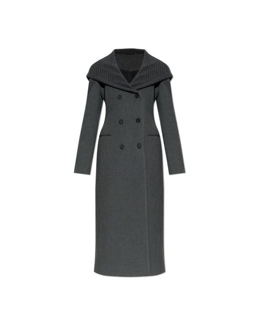 DIESEL Black Double-Breasted Coats