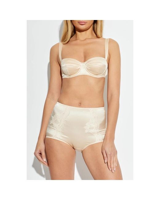 Dolce & Gabbana Ondergoed ,Katoen High-Waisted Briefs in het Natural