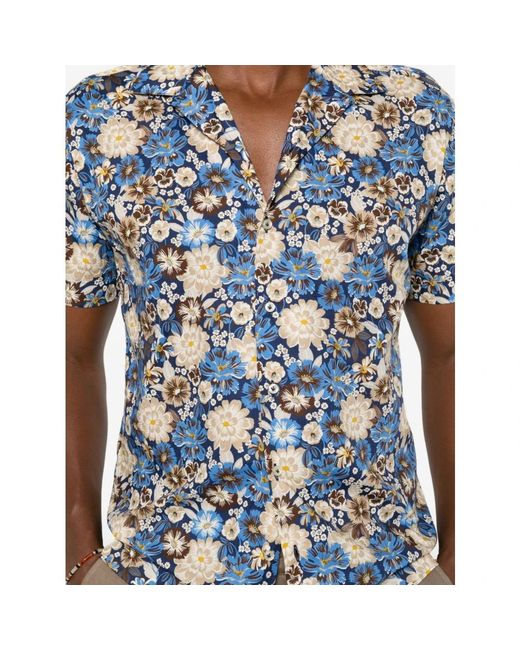 Brian Dales Blue Short Sleeve Shirts for men