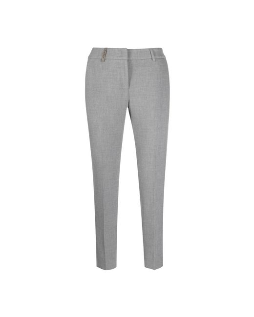 Peserico Women's Gray Cropped Pants