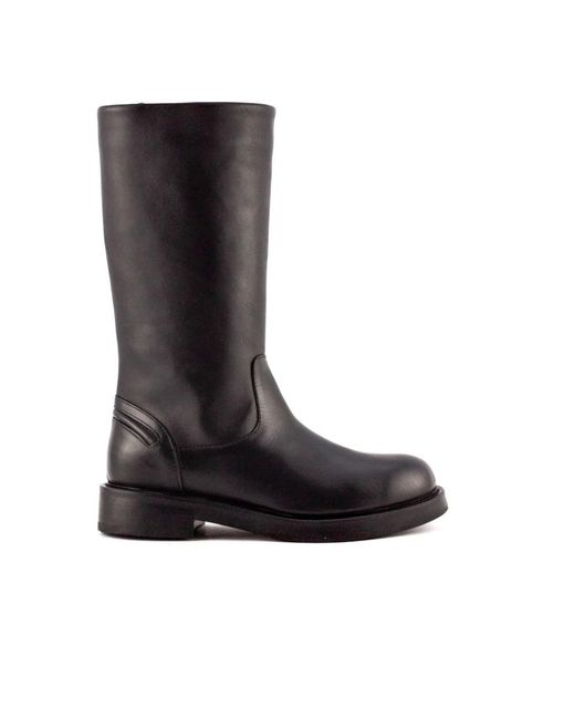 Julie Dee Brown Dunkelbraune Lederstiefel Mit Zuglasche