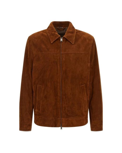 Brioni Brown Leather Jackets for men