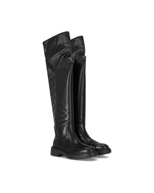 Ash Black Over-Knee Boots