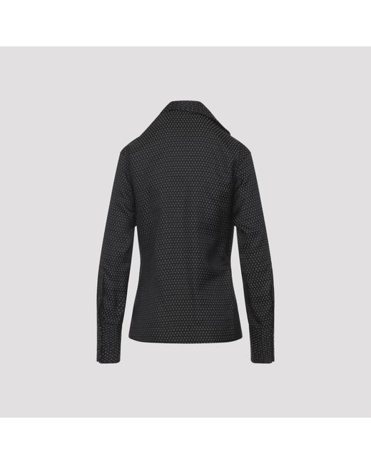 Dries Van Noten Overhemden ,Zwart ,Zwarte Calberton Shirt Met Geometrisch Patroon in het Black