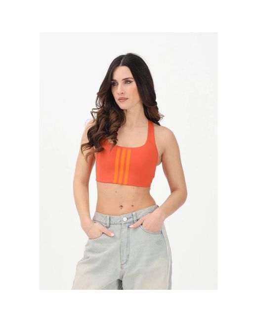 Adidas Workout 3-Stripes Top in het Orange