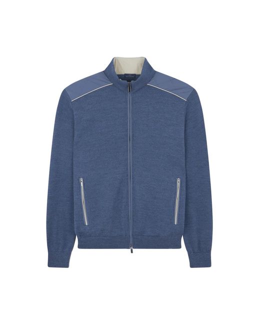 Paul & Shark Truien & Vesten ,Blauw ,Wol Luxe Wol Zip-Up Sweater in het Blue voor heren
