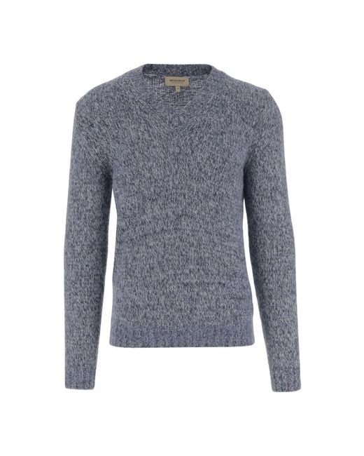 Woolrich Alpaka-Mischung V-Ausschnitt Pullover Grau-Blau in Blue für Herren