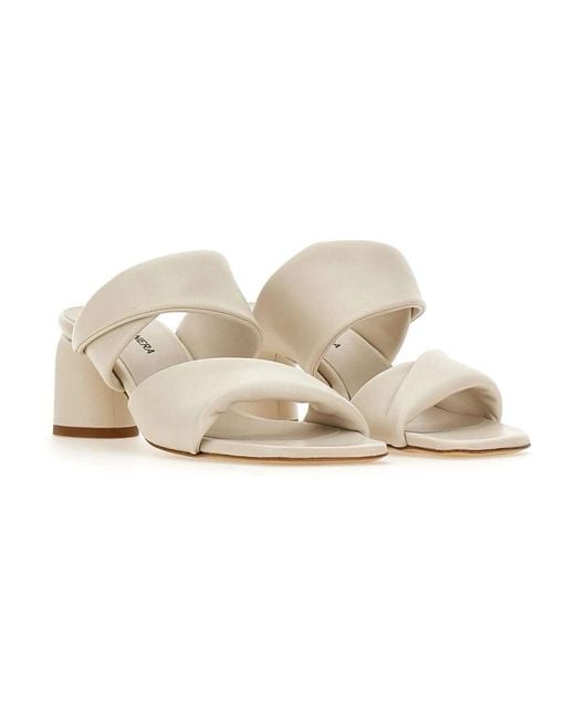 Halmanera White Heeled Mules