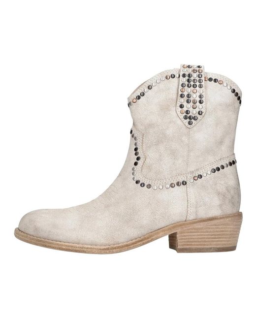 Ash Natural Cowboy & Biker Boots