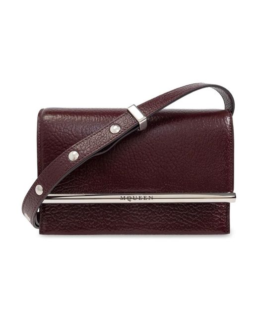 Alexander McQueen Purple T-bar clutch