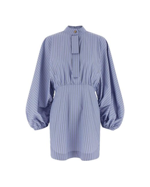 Zimmermann Drawstring Stripe Mini Dress in het Blue