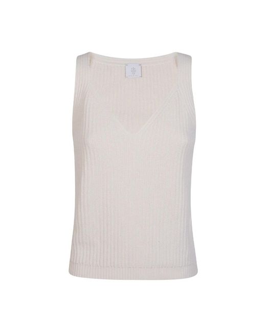 Eleventy White Sleeveless Tops